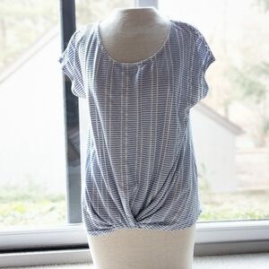 W5 for Anthropologie Blue‎ and White Tied Top